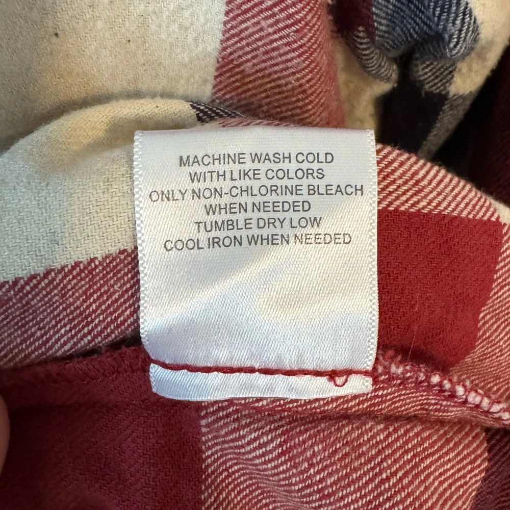 ModCloth Plaid Shirt Dress Medium | Button Front Fit & Flare Pockets Red Blue - Picture 9 of 10